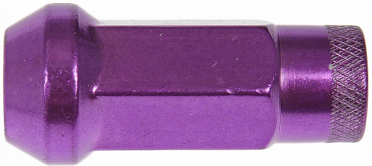 Mustang Purple Open End Knurled Wheel Lug Nuts; 1/2-Inch x 20; Set