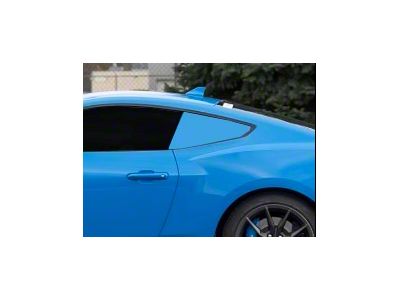 Quarter Window Color Matched Decals; Gloss Black (2024 Mustang Fastback)