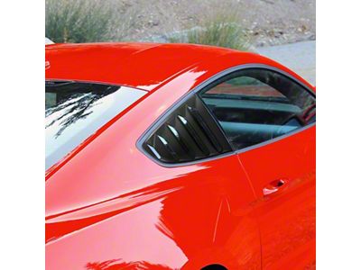 Quarter Window Louvers; Black (15-23 Mustang Fastback)