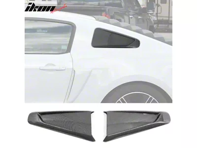 Quarter Window Louvers; Carbon Fiber Print (10-14 Mustang Coupe)