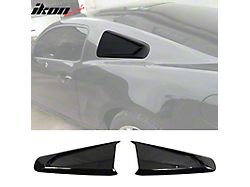 Quarter Window Louvers; Gloss Black (10-14 Mustang Coupe)