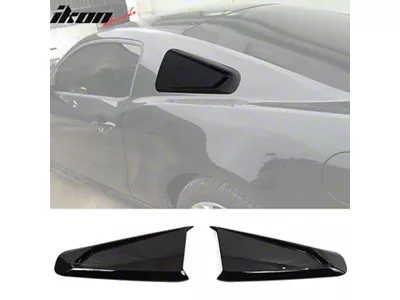 Quarter Window Louvers; Gloss Black (10-14 Mustang Coupe)