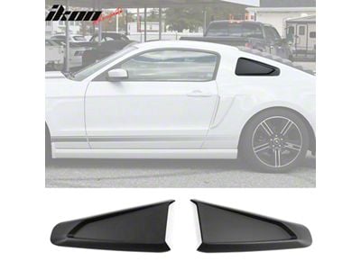 Quarter Window Louvers; Matte Black (10-14 Mustang Coupe)