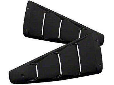 Quarter Window Louvers; Matte Black (05-14 Mustang Coupe)