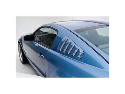 Quarter Window Louvers; Unpainted (05-09 Mustang Coupe)