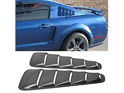 Quarter Window Louvers; Unpainted (05-09 Mustang Coupe)