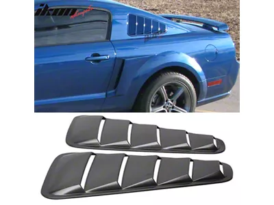 Quarter Window Louvers; Unpainted (05-09 Mustang Coupe)