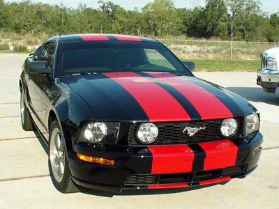 Racing Stripes; Red (05-09 Mustang GT)