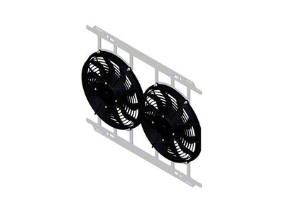 Radiator Bracket with High Performance Cooling Fans; 3.50-Inch Thick (80-93 Mustang)