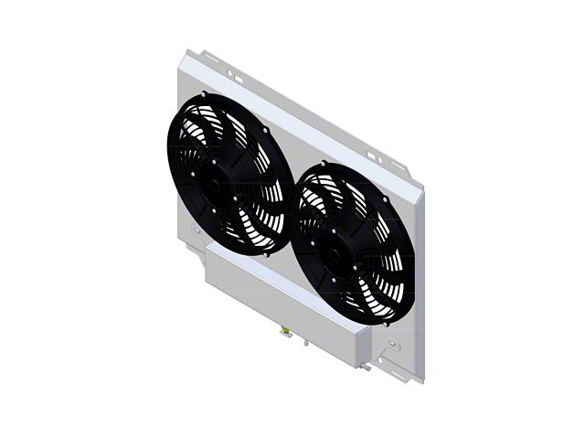Low Profile Radiator Fans Mustang Radiator Shroud with Low Profile Cooling Fans; 3-Inch Thick (80 ...