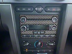 Radio Accent Trim; Domed Carbon Fiber (05-09 Mustang)