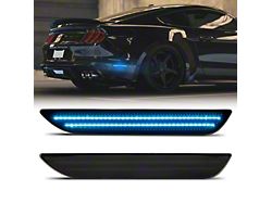 Rear LED Side Marker Lights; Ice Blue; Smoked (15-23 Mustang)