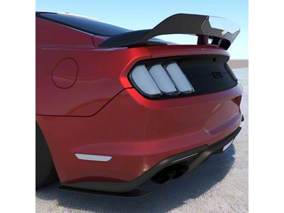 Rear Rocker Splitters; Matte Black (15-23 Mustang)