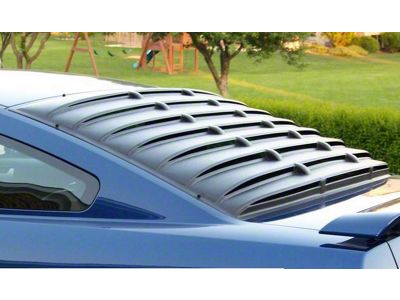 ABS Rear Window Louvers; Textured Black (87-93 Coupe)