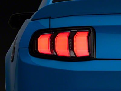 2018 Style Sequential LED Tail Lights; Jet Black Housing; Red Lens (10-12 Mustang)