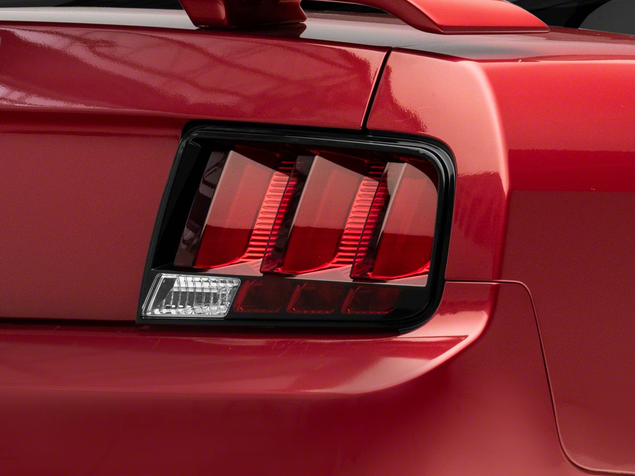 Mustang Red Light Bar LED Tail Lights; Black Housing; Clear Mustang Red Light Bar LED Tail Lights; Black Housing; Clear