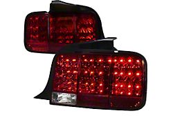 Sequential LED Tail Lights; Chrome Housing; Red Lens (05-09 Mustang)