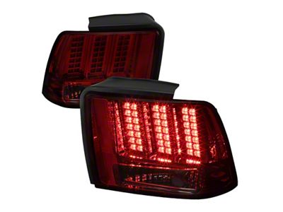 Sequential LED Tail Lights; Chrome Housing; Red Smoked Lens (99-04 Mustang, Excluding 99-01 Cobra)