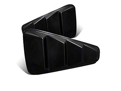 Retro Quarter Window Louvers; Matte Black (05-14 Mustang Coupe)