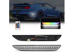 RGB Dynamic LED Rear Side Markers with Remote; Clear (15-23 Mustang)