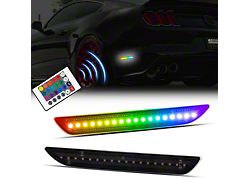 RGB Dynamic LED RearSide Markers with Remote; Smoked (15-23 Mustang)
