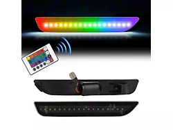 RGB Dynamic LED Side Markers with Remote; Smoked (10-14 Mustang)