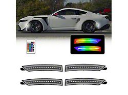 RGB LED Side Markers; Clear (24-26 Mustang)