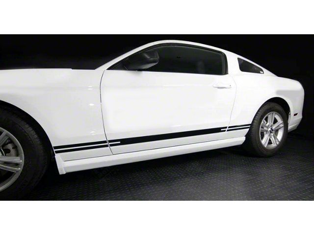 Rocker Panel Side Stripes; Gloss Black (99-04 Mustang)