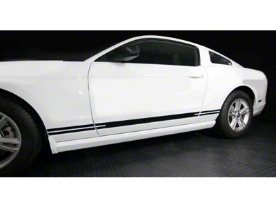 Rocker Panel Side Stripes; Matte Black (18-23 Mustang)