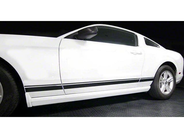 Rocker Panel Side Stripes; Matte Black (99-04 Mustang)