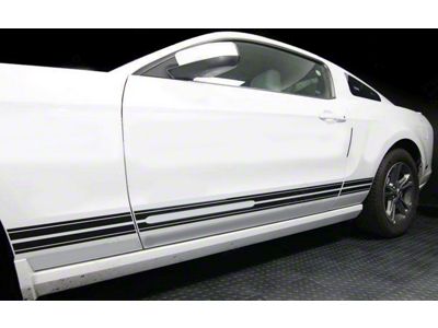 Rocker Panel Stripes; Gloss Black (18-23 Mustang)