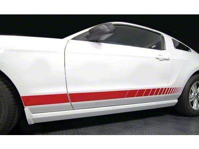 Rocker Panel Strobe Side Stripes; Gloss Black (99-04 Mustang)