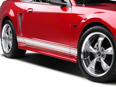 SEC10 Rocker Stripes; Silver (79-23 Mustang)