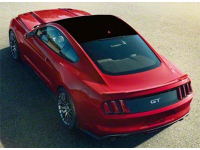 Roof Blackout Panel Decal with with Shark Fin Antenna Cutout; Gloss Black (15-24 Mustang Fastback)