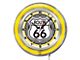 Route 66 19-Inch Double Neon Wall Clock