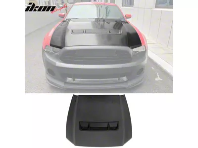 S197 GT500 Style Hood; Unpainted (10-12 Mustang GT500; 13-14 Mustang)
