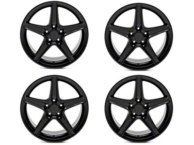 Saleen Style Gloss Black 4-Wheel Kit; 18x9 (99-04 Mustang)