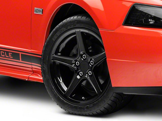 Saleen Style Gloss Black Wheel; 17x9 (99-04 Mustang)