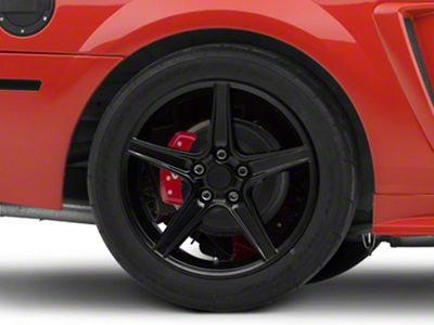 Saleen Style Gloss Black Wheel; Rear Only; 18x10; 28mm Offset (99-04 Mustang)