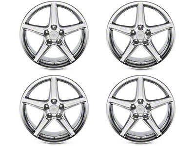 Saleen Style Chrome 4-Wheel Kit; 18x9; 30mm Offset (99-04 Mustang)