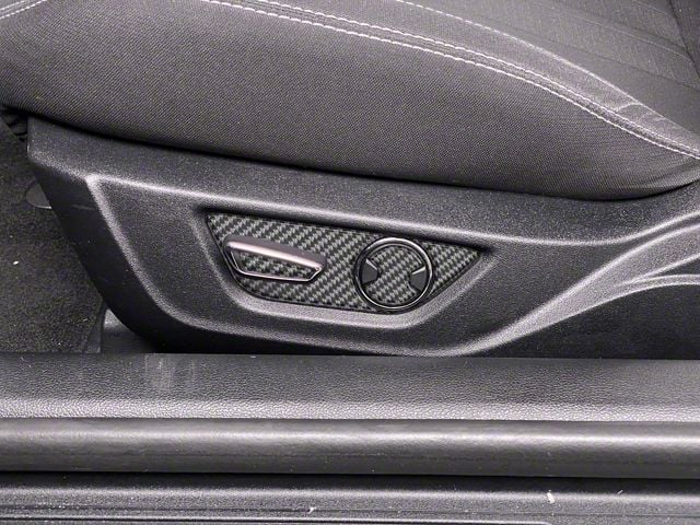 Seat Control Accent Trim; Domed Carbon Fiber (15-23 Mustang)