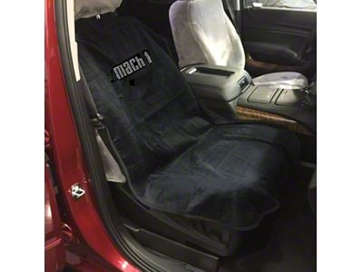 Seat Protector with Mach 1 Logo; Black (Universal; Some Adaptation May Be Required)