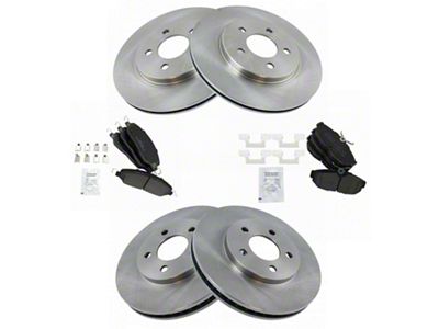 Semi-Metallic Brake Rotor and Pad Kit; Front and Rear (05-10 Mustang V6)