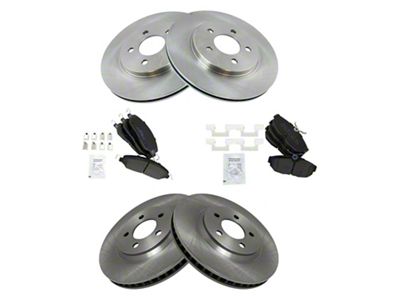 Semi-Metallic Brake Rotor and Pad Kit; Front and Rear (05-10 Mustang GT; 11-14 Mustang V6)