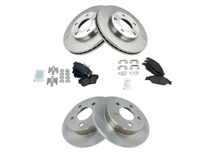 Semi-Metallic Brake Rotor and Pad Kit; Front and Rear (99-04 Mustang GT, V6)