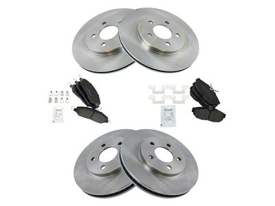 Semi-Metallic Brake Rotor and Pad Kit; Front and Rear (05-10 Mustang V6)