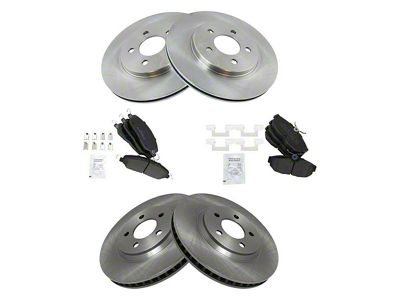 Semi-Metallic Brake Rotor and Pad Kit; Front and Rear (05-10 Mustang GT; 11-14 Mustang V6)