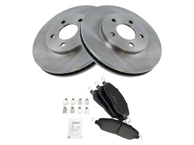 Semi-Metallic Brake Rotor and Pad Kit; Front (05-10 Mustang V6)