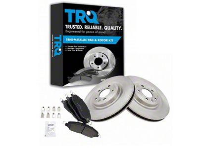 Semi-Metallic Brake Rotor and Pad Kit; Front (13-14 Mustang V6 w/ Performance Pack)