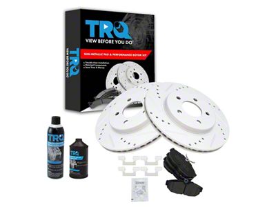 Semi-Metallic Performance Brake Rotor, Pad, Brake Fluid and Cleaner Kit; Rear (05-14 Mustang, Excluding GT500)